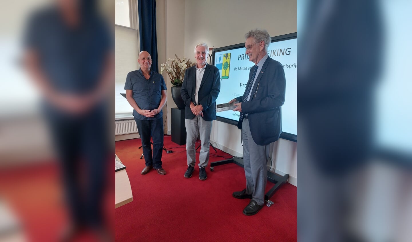 vlnr: Pieter veraart, Kees Kort en JanHein Heimel, voorzitter MvL