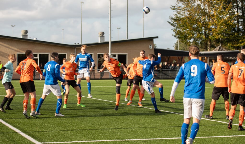 En hachelijke situiatie voor het doel van TOV afgelopen zaterdag. 