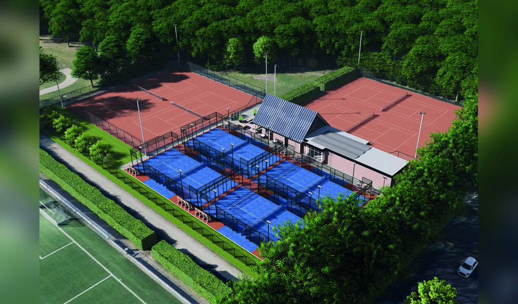 Beeld van het toekomstige ATV tennis- en padelpark