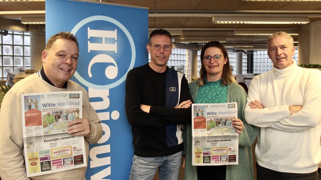 Het team HCnieuws, Marco Griekspoor, Ton Dijkstra, Suzanne van de Weijgert en Marc Stork.