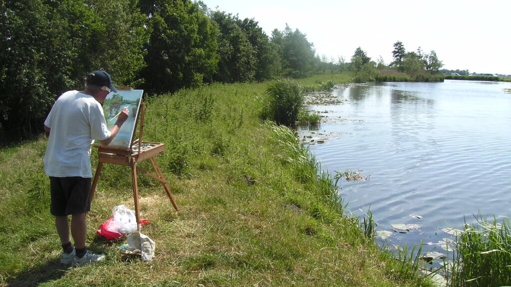 Jaap Burger schildert veelvuldig in de omgeving van Ouderkerk.