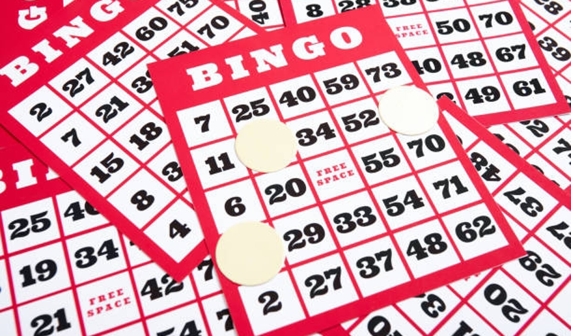 Bingo cards and numbers.