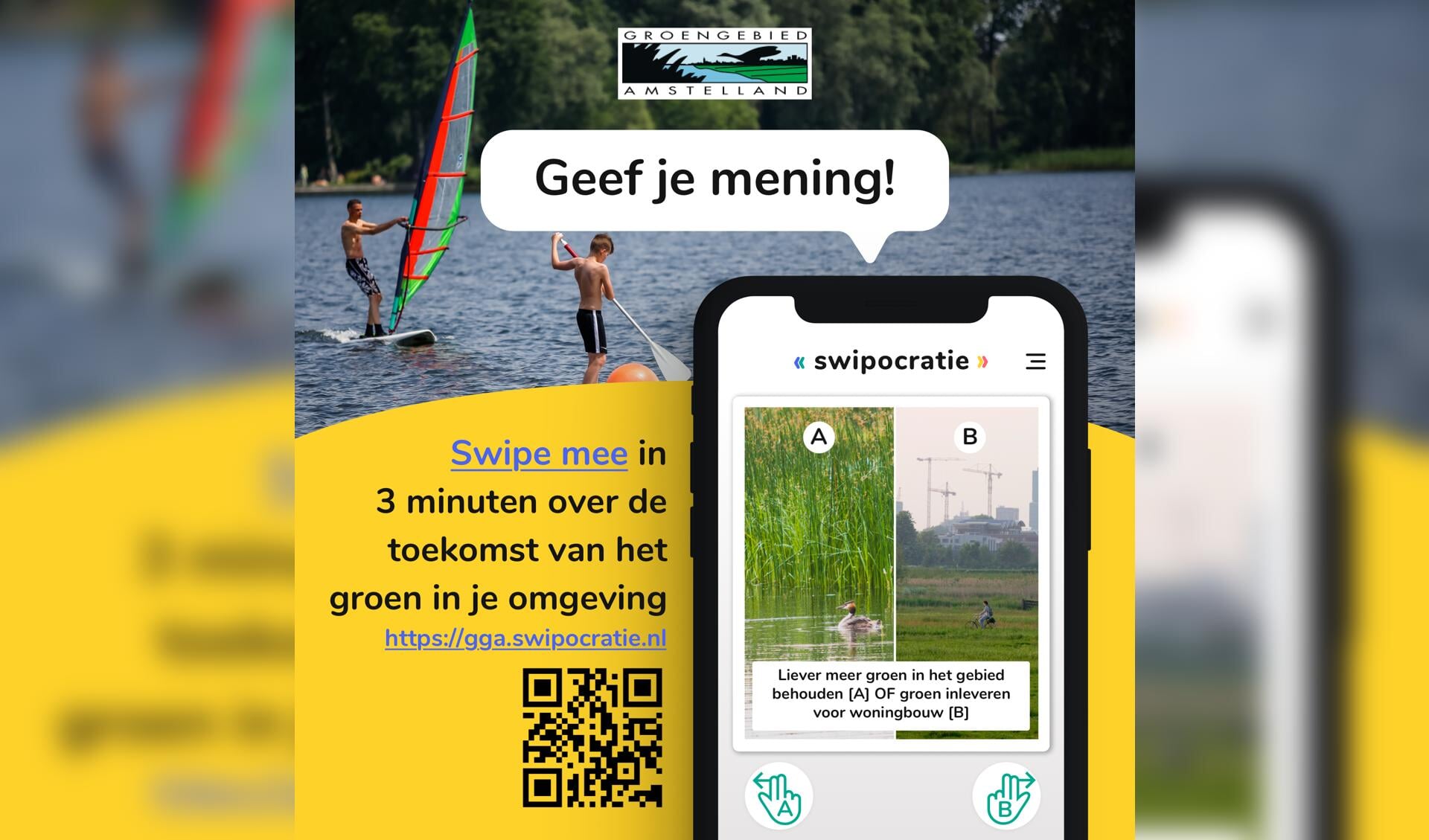 Hoe ziet het groen in jouw omgeving er straks uit? Scan de Qr code en geef je mening.