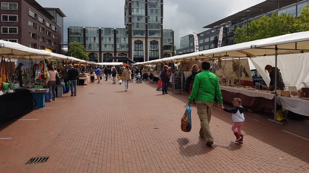 De huidige plek van de markt op het Stadsplein.