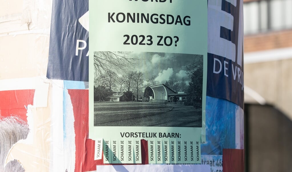 Poster over Koningsdag Baarn roept vragen op.
Koningsdag Baarn wel of geen groot feest?
