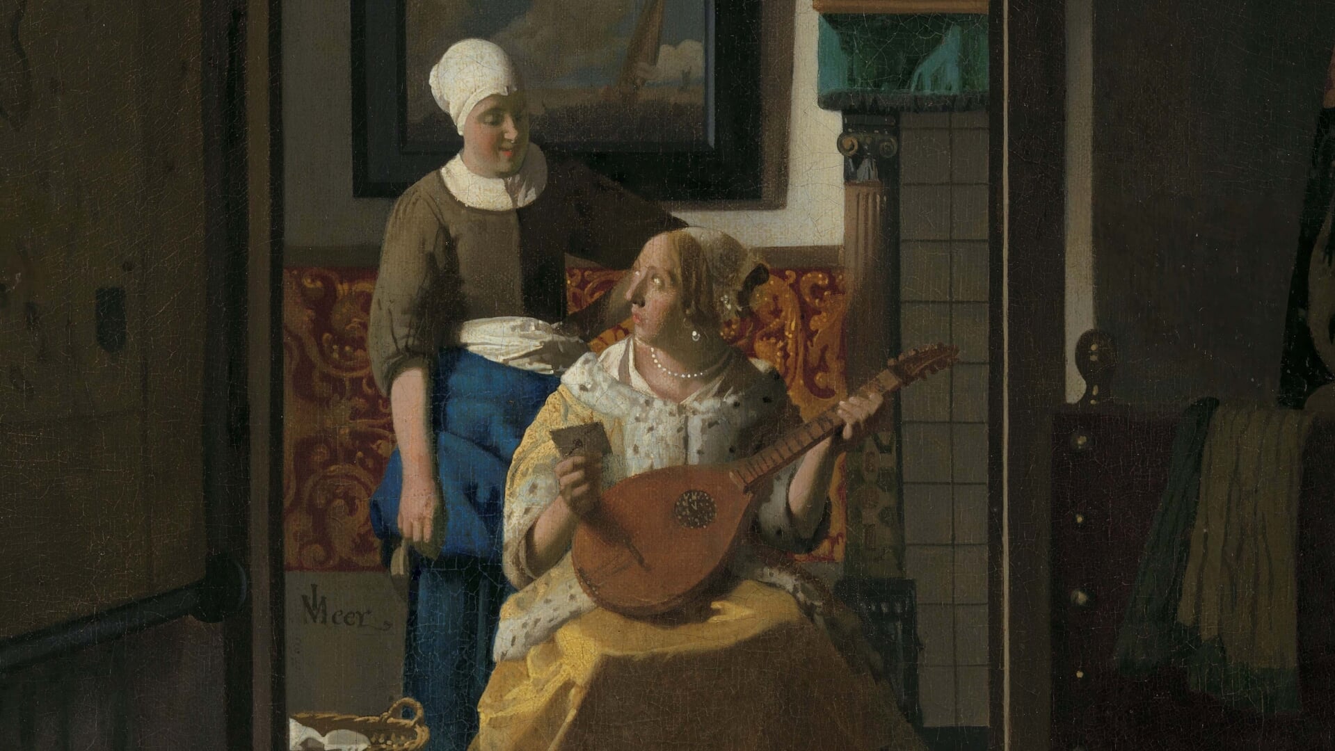 Johannes Vermeer, De Liefdesbrief, detail