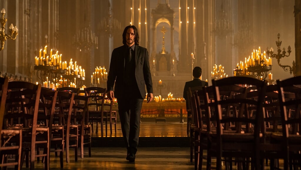 Keanu Reeves als John Wick and Donnie Yen als Caine in John Wick 4. 