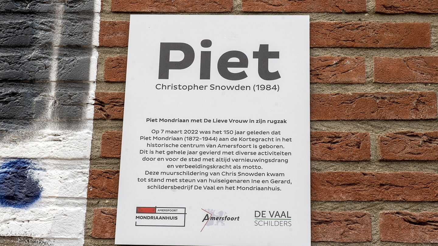 Piet Mondriaan afsluiting herdenkingsjaar met muuschildering gemaakt door Christopher Snowden