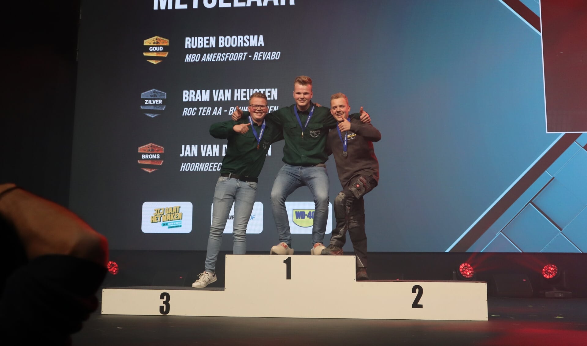 Ruben Boorsma (1) en Jan van de Mheen (3) op het podium