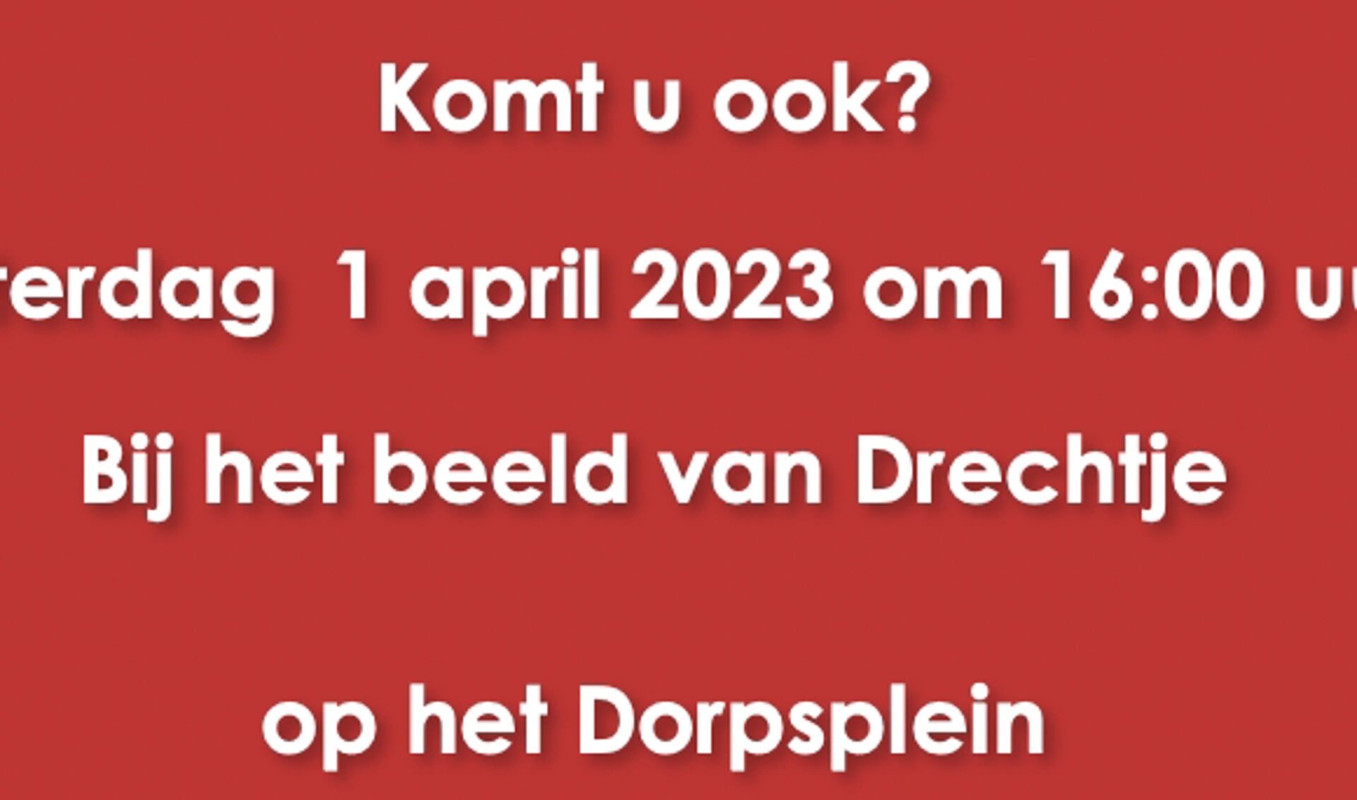 Jubileum 10 jaar Drechtje, zaterdag 1 april om 16:00 uur