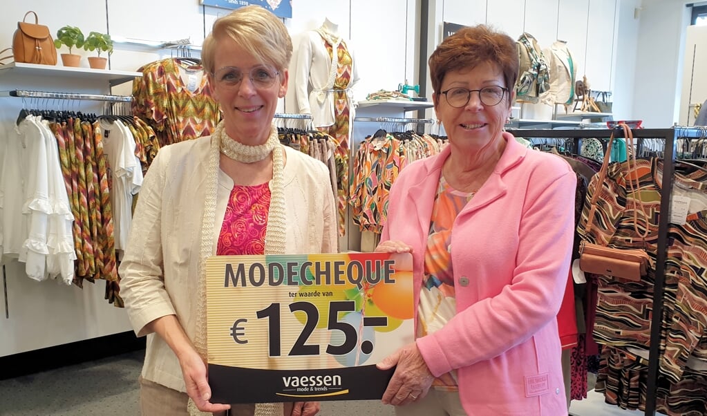  Uitreiking van de modecheque. 