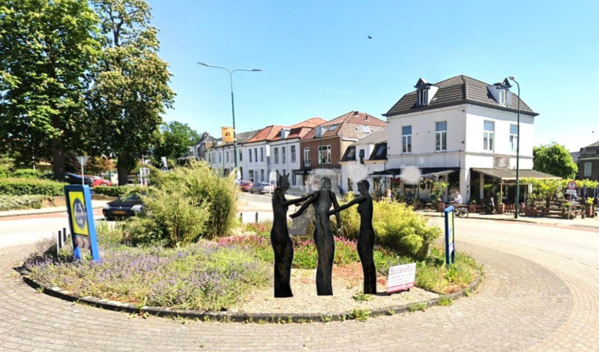 De historische figuren van kienhout die op de rotondes onderaan de Nieuwe Veenendaalseweg en onderaan het Paardenveld worden geplaatst. 