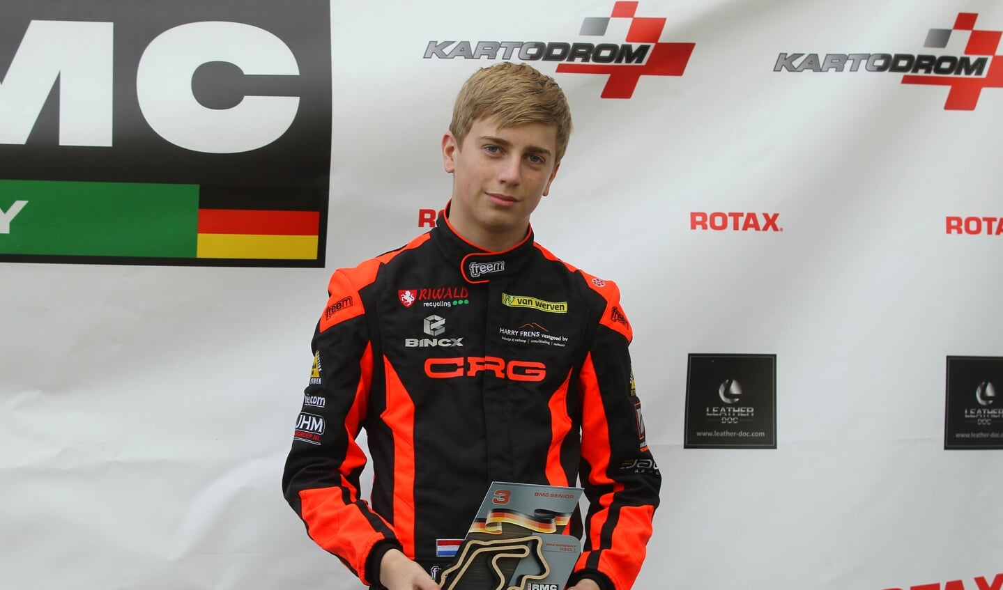 De jonge Hulshorster op het podium.