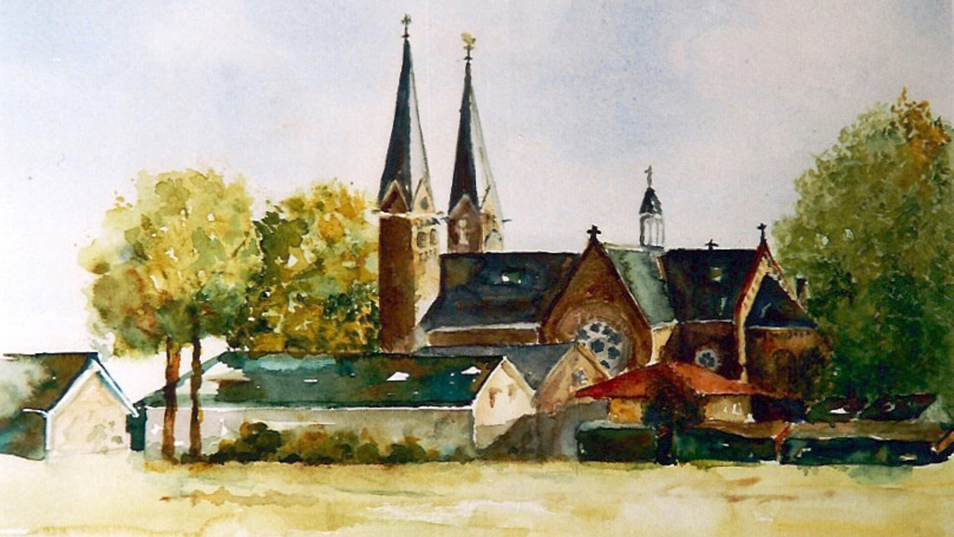 Historisch Duivendrecht in de vorm van een schilderij van Riet Grijm.