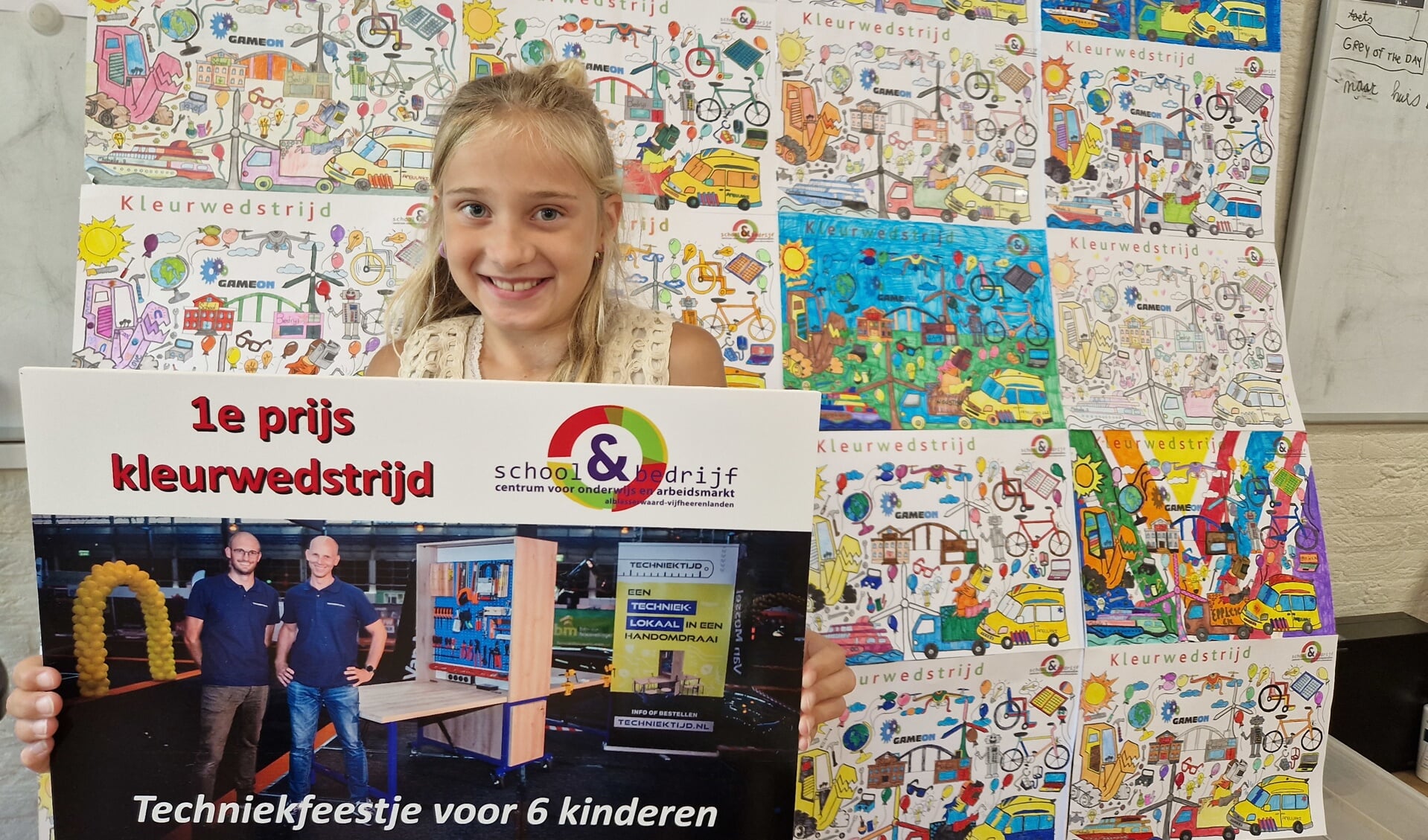 De eerste prijs was voor Eva (groep 6) van de School met de Bijbel, Bleskensgraaf