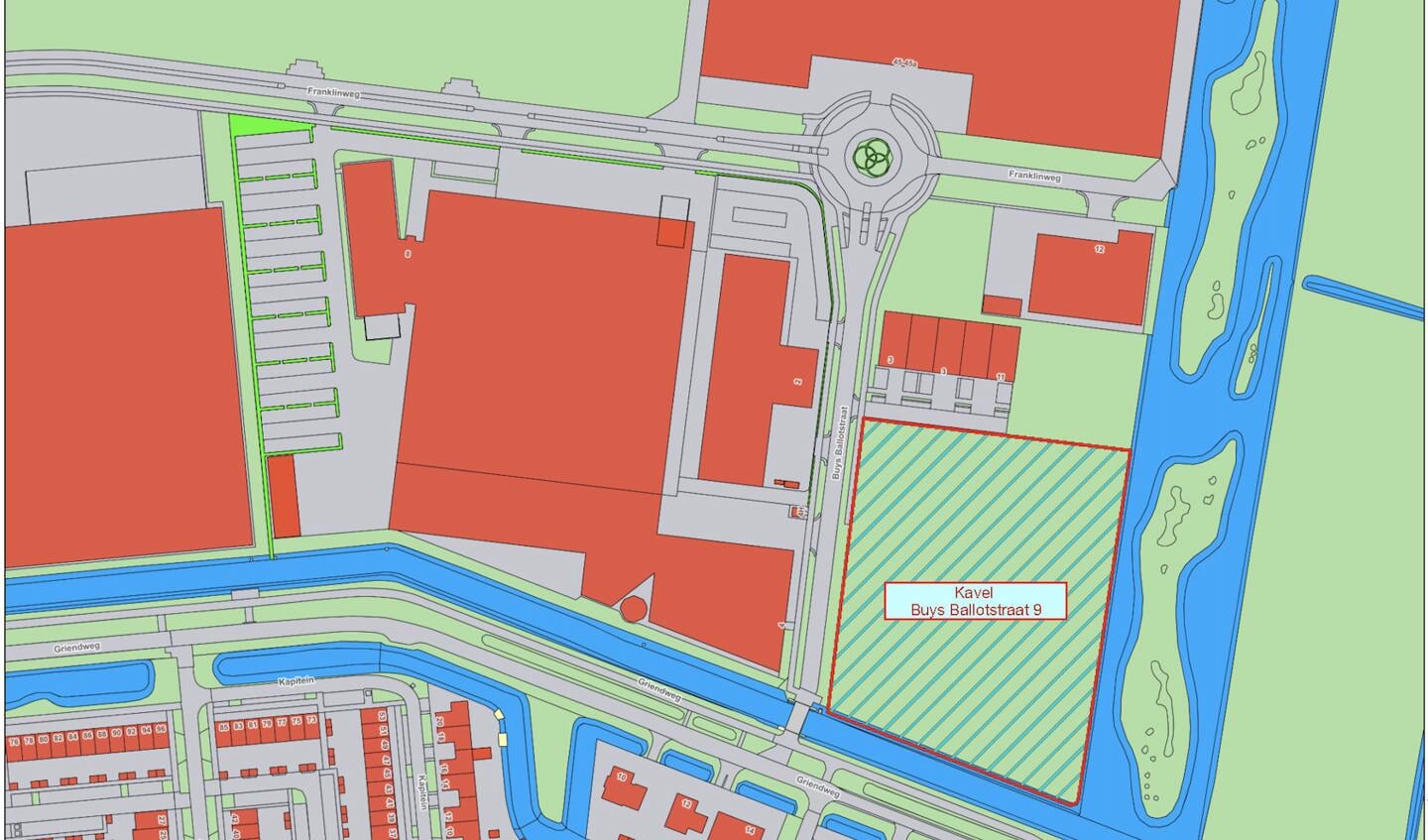 Het terrein aan de Buys Ballotstraat