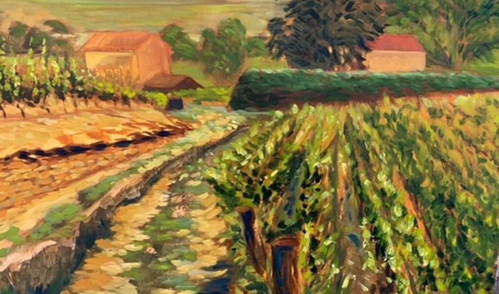 Schilderij 'Bourgogne Pouilly Fumée Vineyards' 