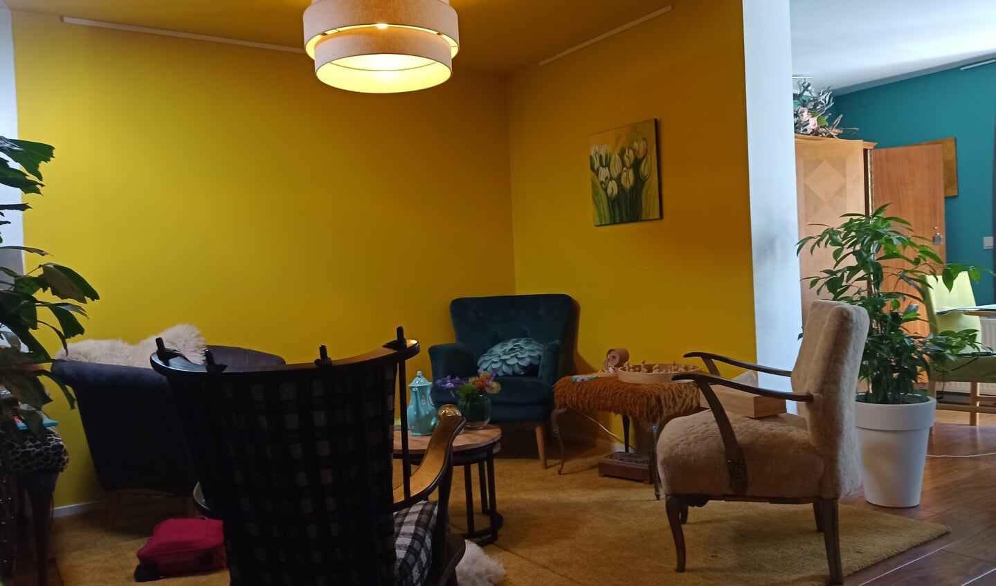 Het interieur van Flow coaching & therapie.