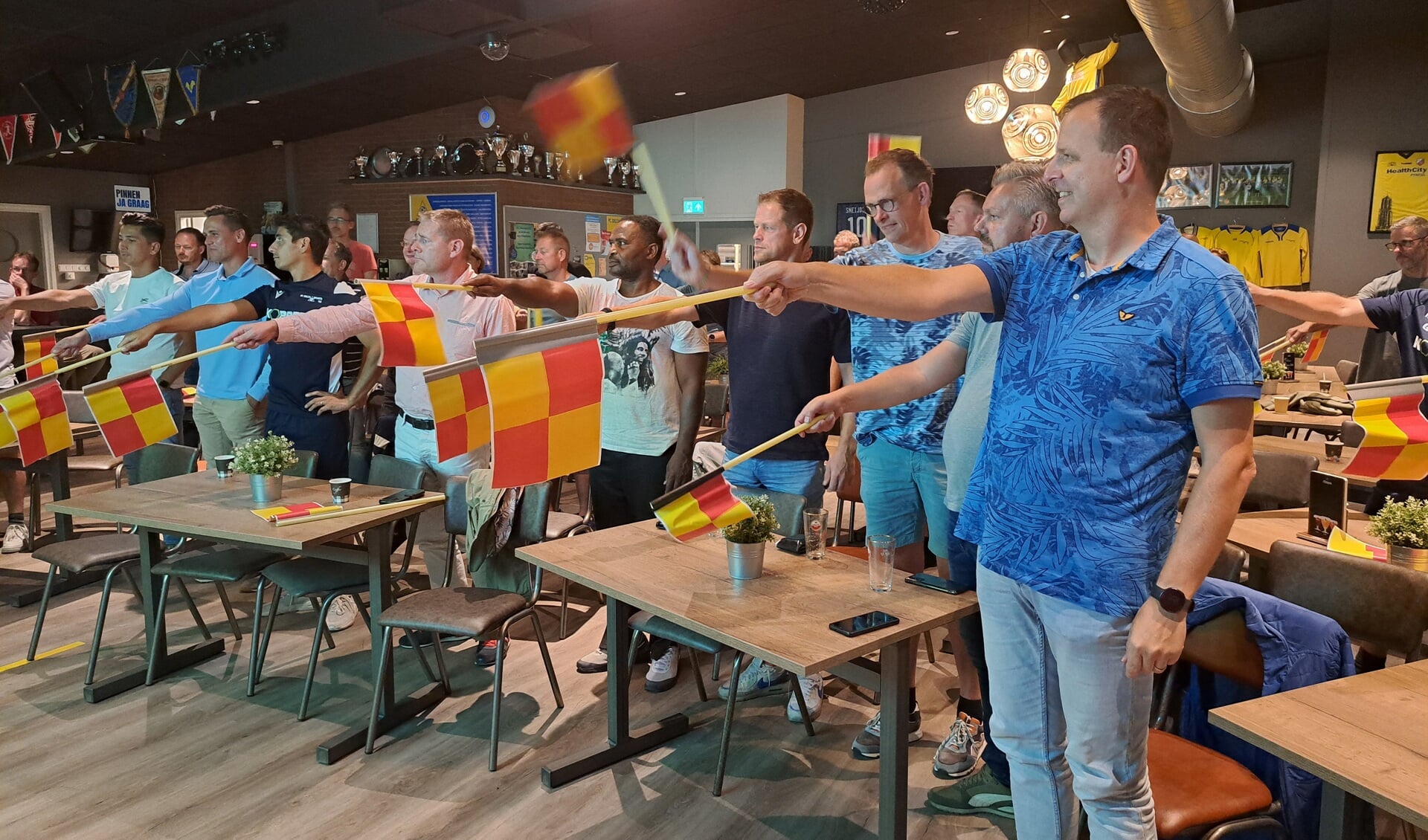 In actie met het juiste vlagsignaal