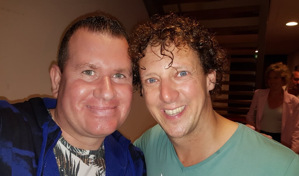 Erwin van Veldhuizen en cabaretier Jochem Myjer.