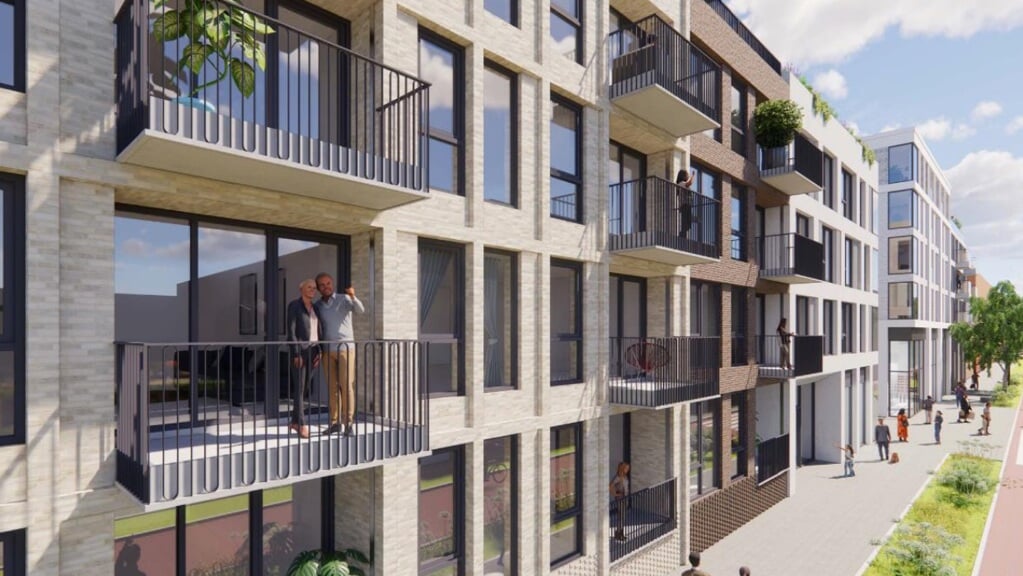 Impressie van het bouwplan van de appartementen aan de Tuinstraat in Veenendaal
