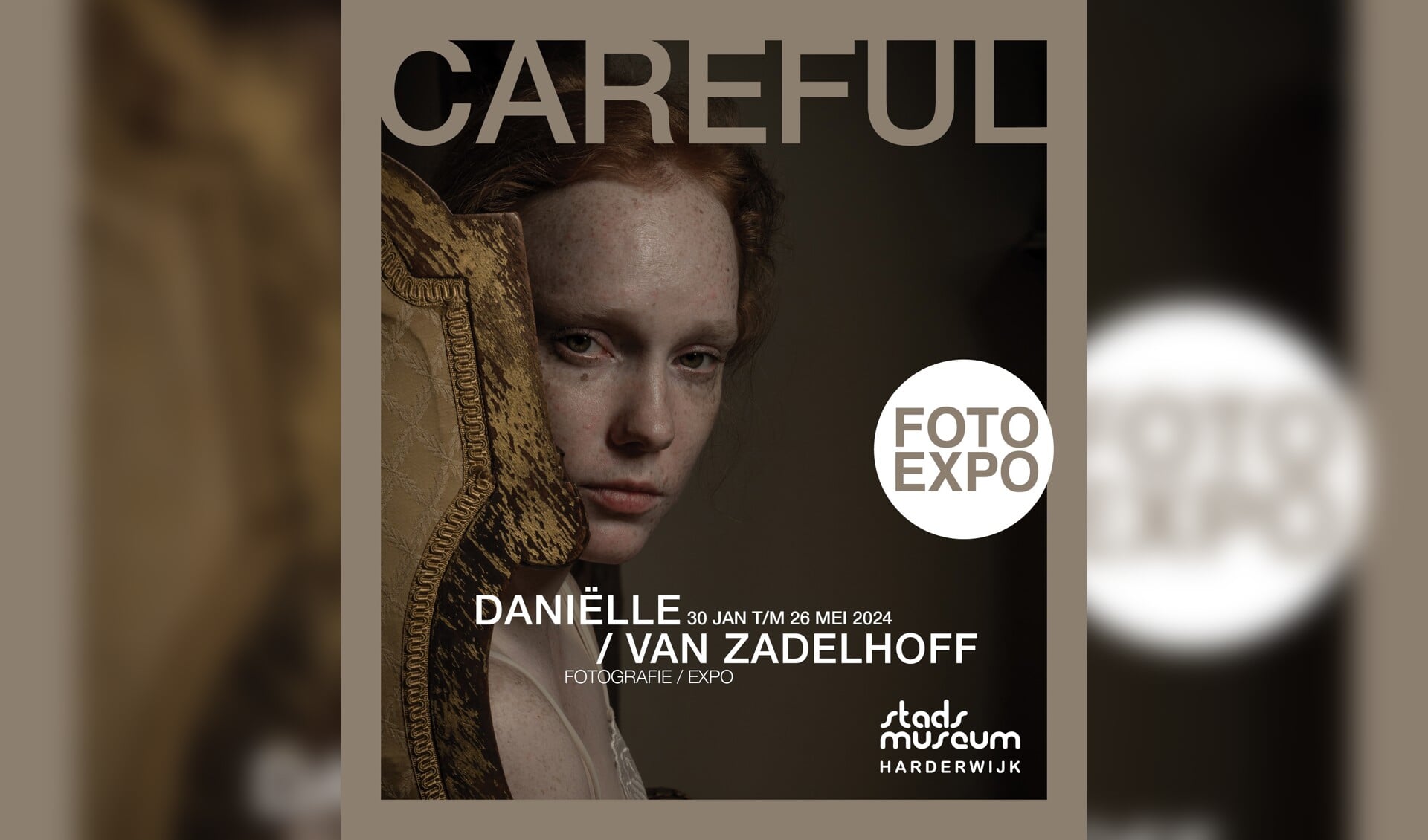 Flyer tentoonstelling CAREFUL – Fotografie van Daniëlle van Zadelhoff