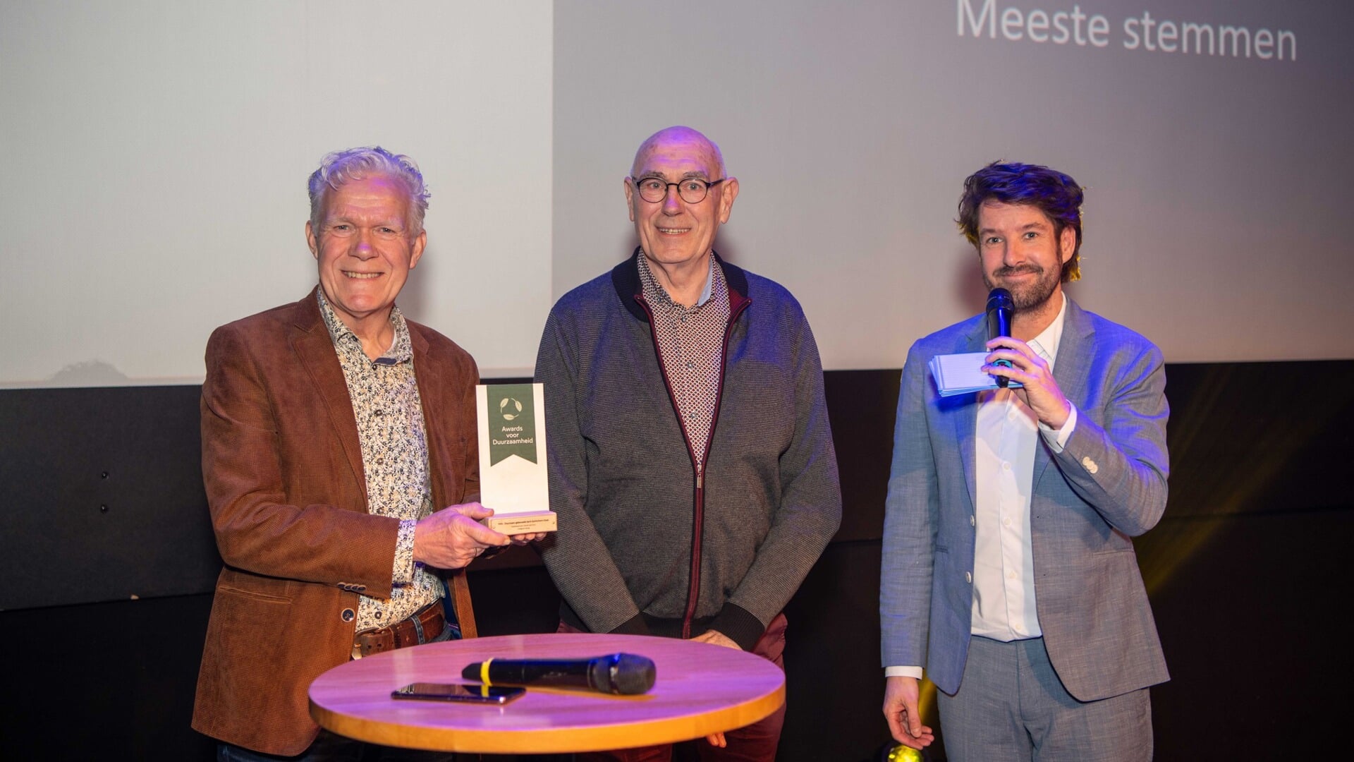 Kees van As en Peter Zijderveld nemen de award in ontvangst