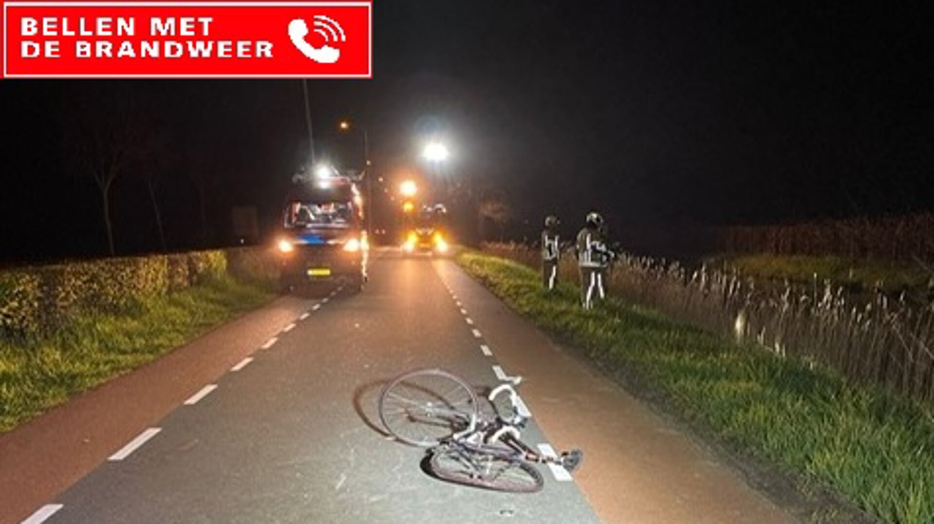 Zaterdag 15 april voor middernacht een uitruk vanwege een gehavende fiets op de ventweg.