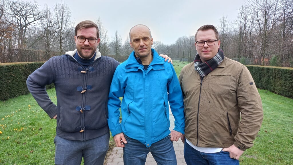 V.l.n.r: Thom Kraanen, Mik Borsten en Lex Kraanen hebben de politieke partij KeiHart voor Amersfoort opgericht. 