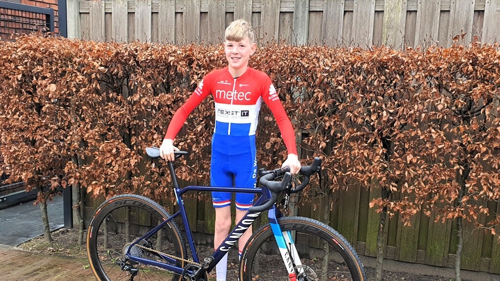 Florian Castein (10) werd vorige week Nederlands kampioen bij het veldrijden.