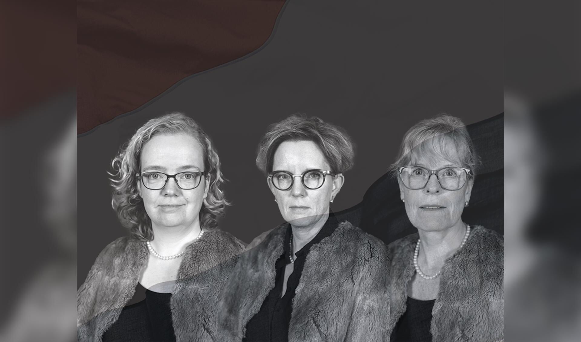 Kim Huis in 't Veld-van Elst, Esther Scholtens en Direlse Boon spelen alle drie koningin Wilhelmina in verschillende fases van haar leven.