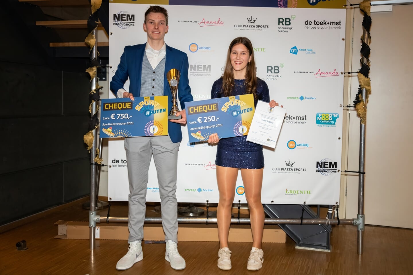 Fons Hoffman en Marit Eekhof werden verkozen tot Sporttalenten van het jaar. 