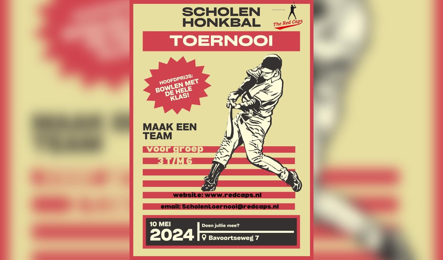 Scholen Honkbal Toernooi Flyer
