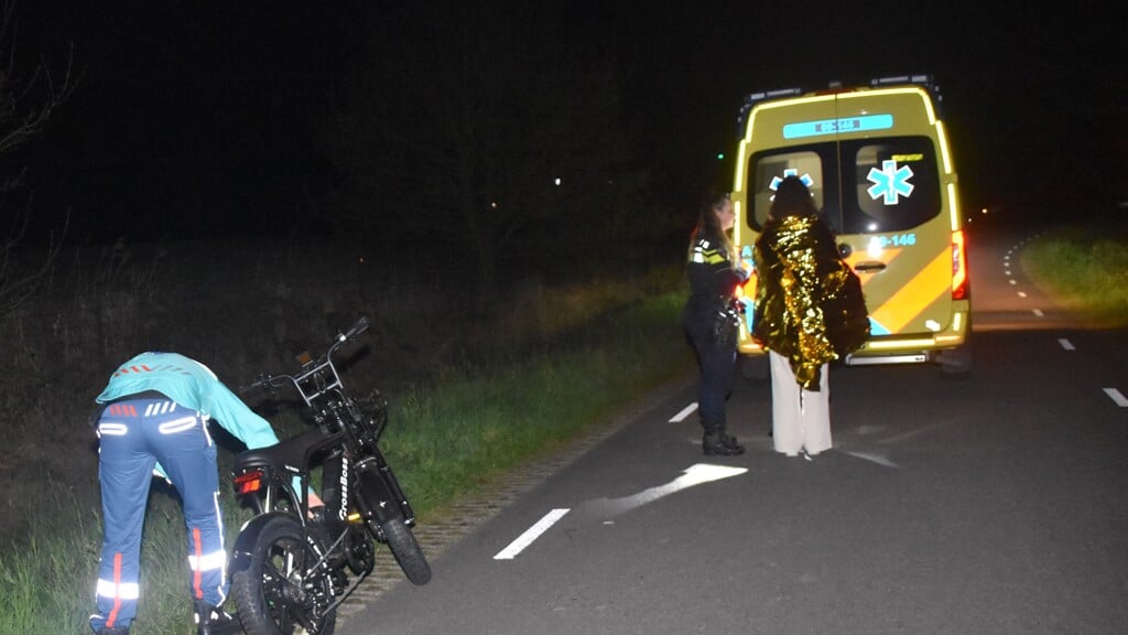 Een nachtelijk eenzijdig ongeval met een fatbike in de polder van Soest. 