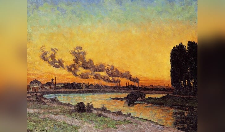 Armand Guillaumin: 1869ca, Sunset at Ivry, 65x81cm, Musée d'Orsay; geëxposeerd in 1874.