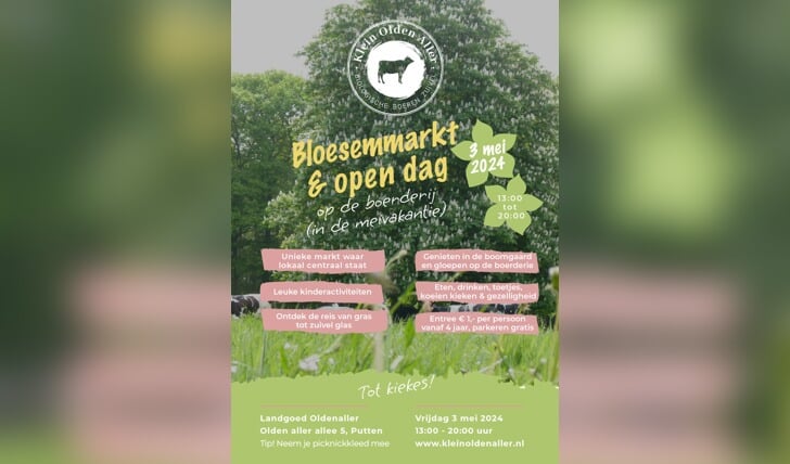 Bloesemmarkt & open dag op boerderij Klein Olden Aller