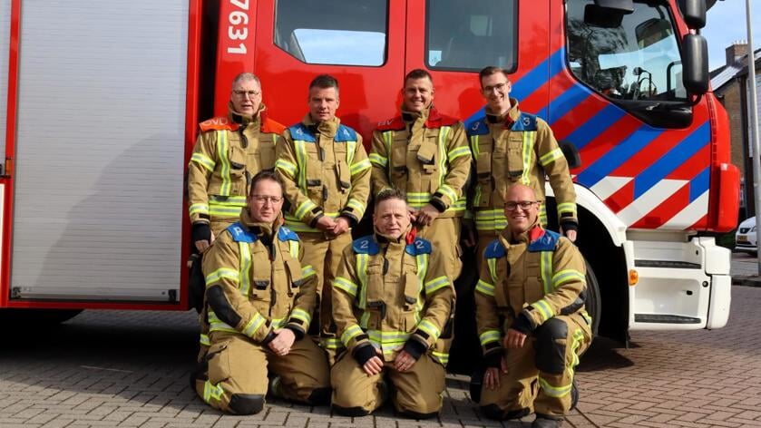 De brandweerploeg van Hardinxveld werd tweede in Langerak