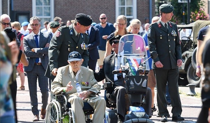 Een aantal veteranen op de regionele veteranendag vorig jaar in Nijkerk.