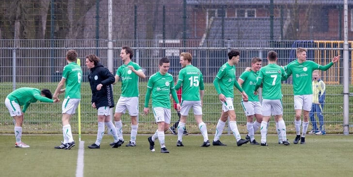 SDS '55, hier op archief, vierde twee maal een doelpunt. De nacompetitiefinale is bereikt.