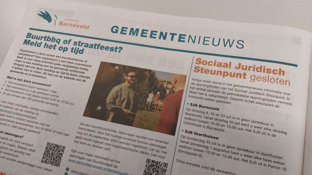 Het gemeentenieuws in de Barneveldse Krant en huis-aan-huisblad De Week is korter en compacter geworden.