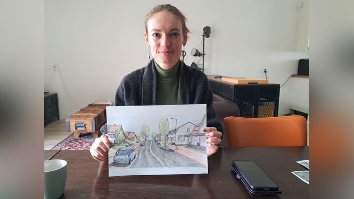 Rebecca Wantenaar toont een impressie van de vergroende Rijksstraatweg.