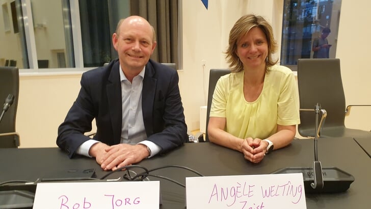 De wethouders Rob Jorg en Angèle Welting bij een eerdere bijeenkomst. 