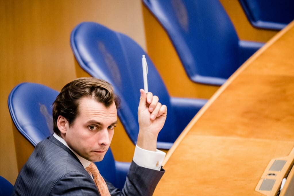2020-10-13 15:29:27 Thierry Baudet (FvD) during a vote on the corona law in The Hague, The Netherlands, 13 October 2020. ANP BART MAAT