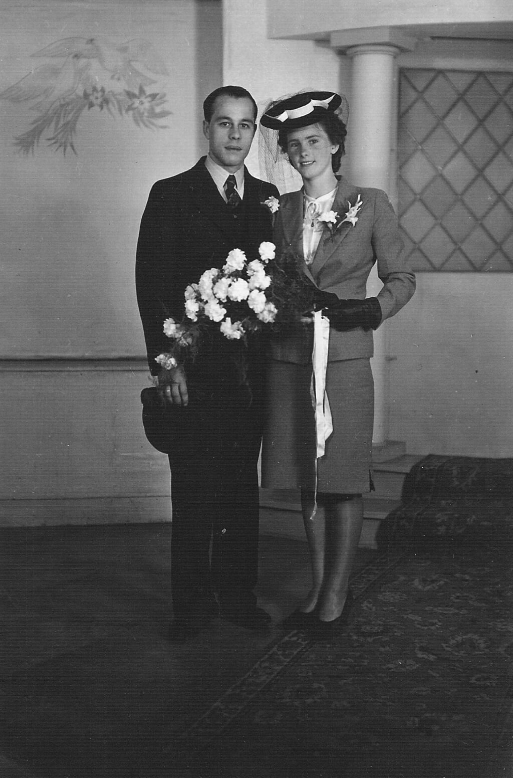 Trouwfoto ouders Martin Wassen (1943).