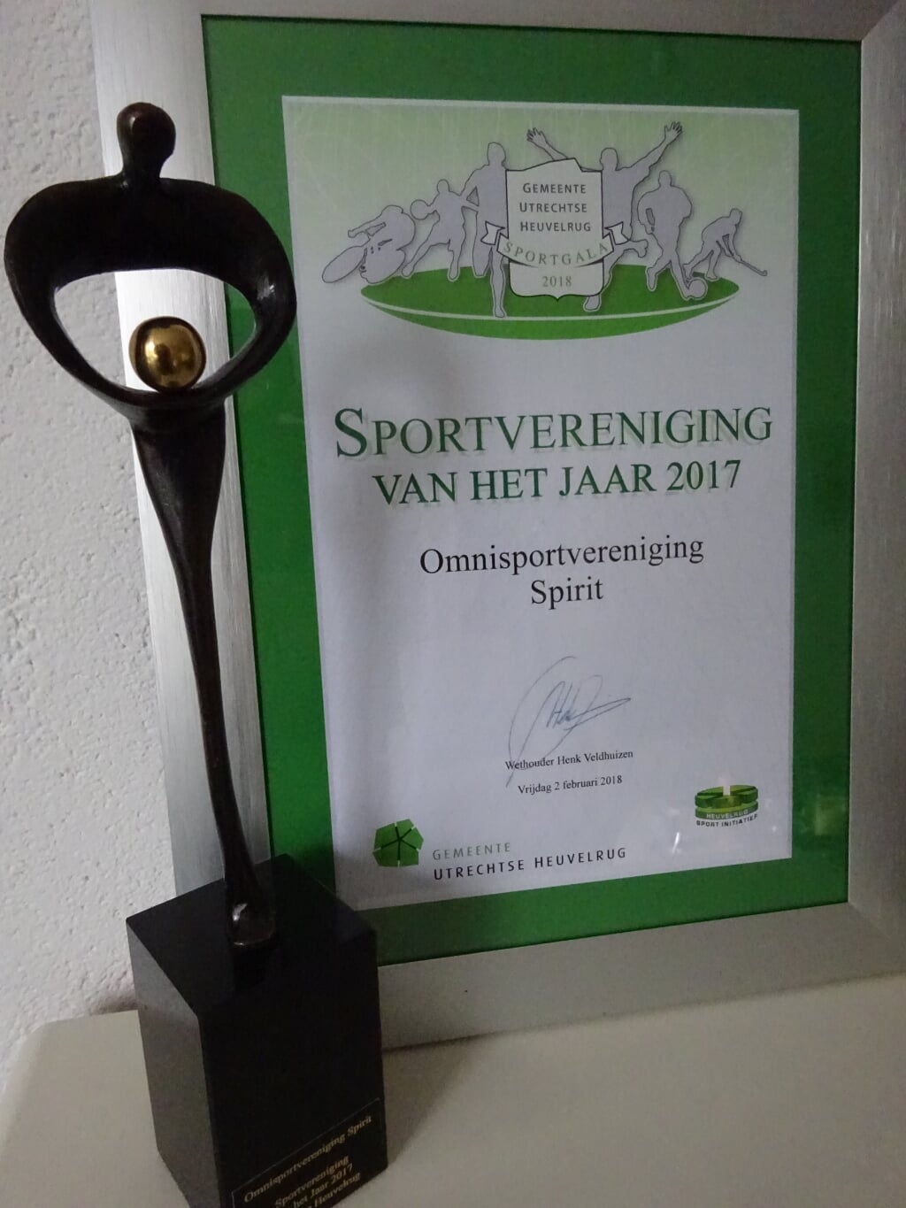 s.v. Spirit werd in 2017 'sportvereniging van het jaar'