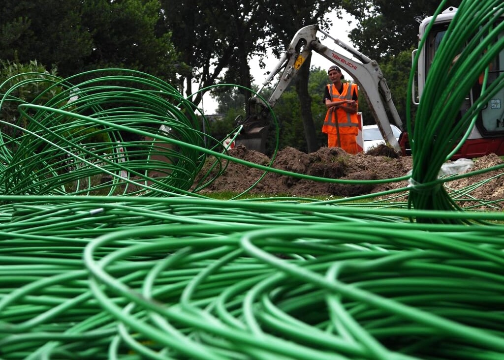 De kabel van DELTA Fiber Netwerk is groen