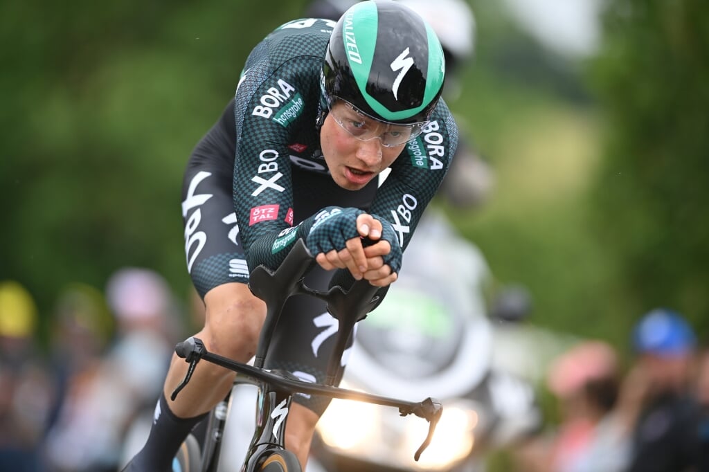 2021-06-30 16:47:55 Dutch Wilco Kelderman of Bora-Hansgrohe pictured in action during the fifth stage of the 108th edition of the Tour de France cycling race, a 27,2km individual time trial from Change to Laval Espace Mayenne, France, Wednesday 30 June 2021. This year's Tour de France takes place from 26 June to 18 July 2021.
BELGA PHOTO DAVID STOCKMAN