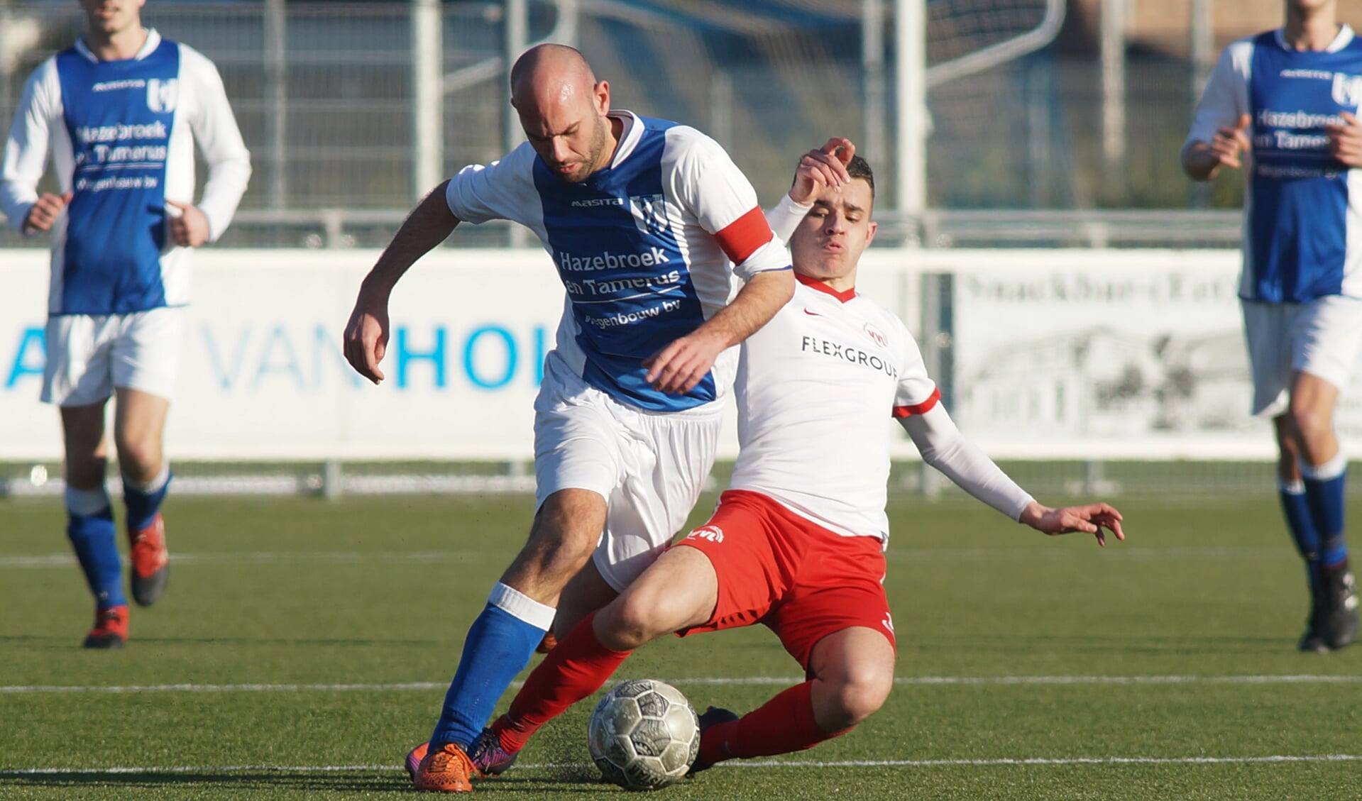 Daniël van den Hoven is een speler van Linschoten de baas. (foto: Stef Hoogendijk)