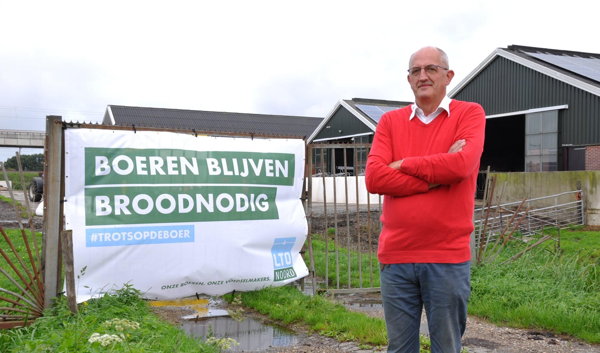 Melkveehouder Paul Oudijk liet zijn steun aan het boerenprotest blijken. (tekst en foto: Myriam Dijck)