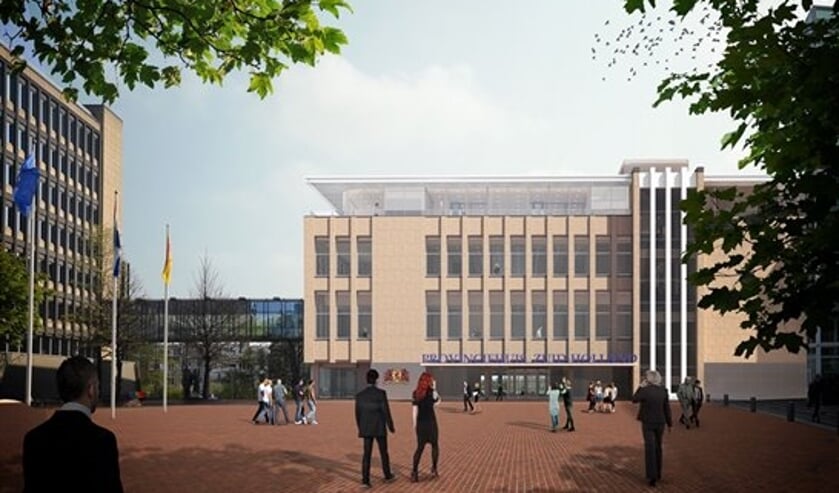 Artist impression van de nieuwe entree van het Provinciehuis.
